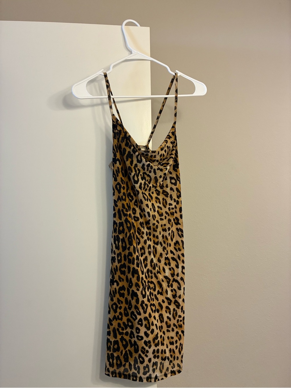 Forever 21 Leopard Cowl Slip Dress - Tan & Black